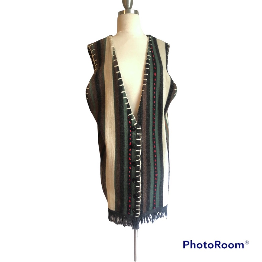 Bravo Women’s Wool Vest Medium Rich Stripes
